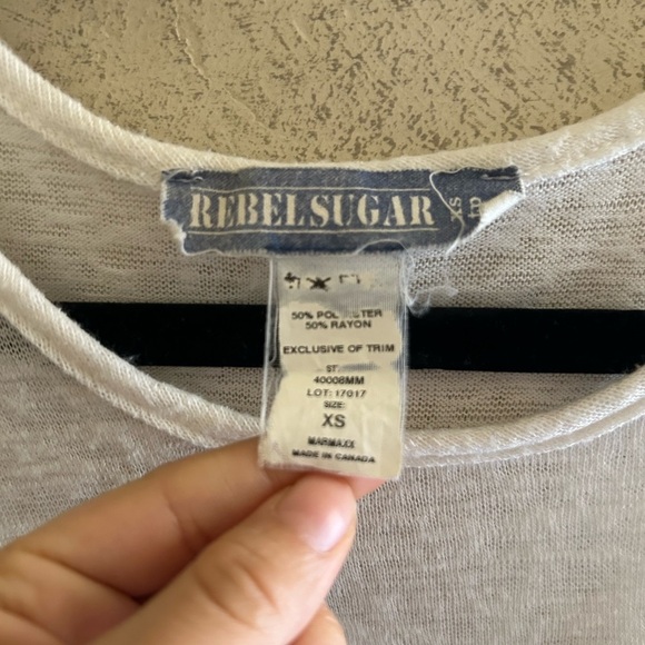 Rebel Sugar Tops - White tank top 🥞